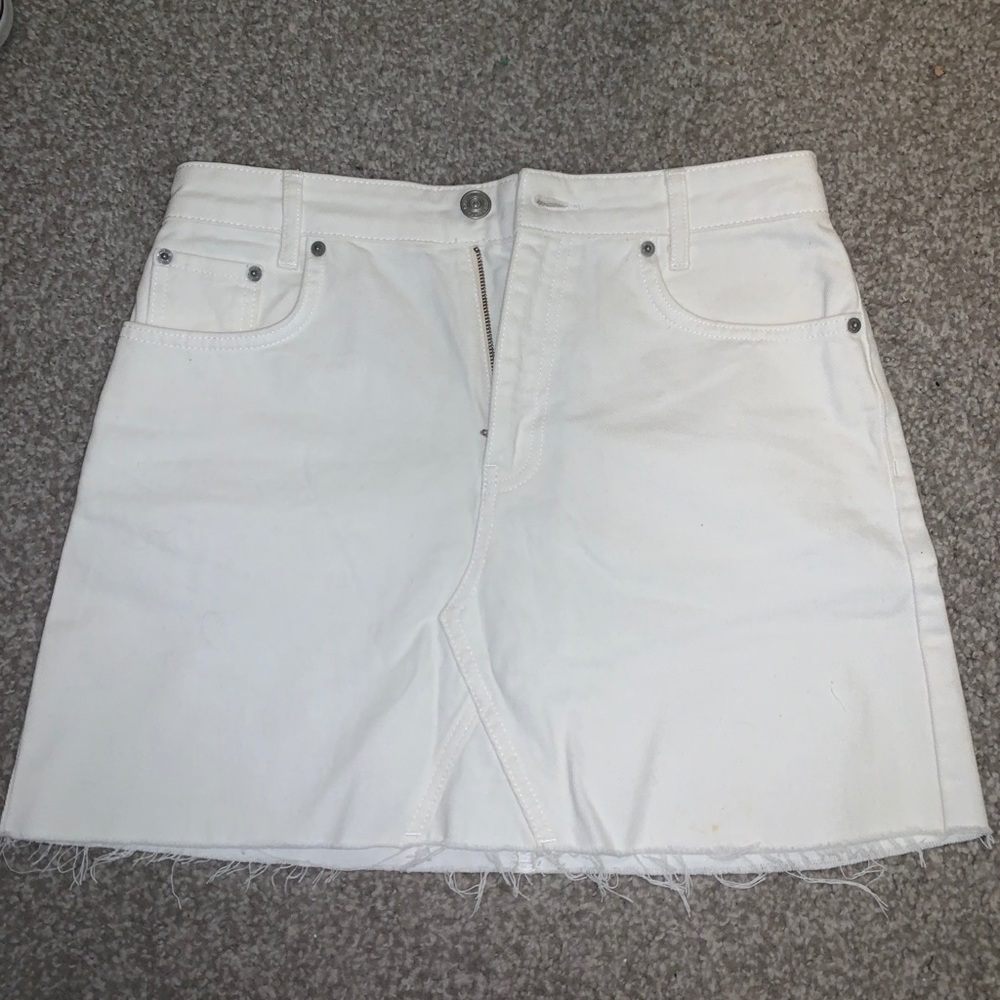 BDG white jean skirt
